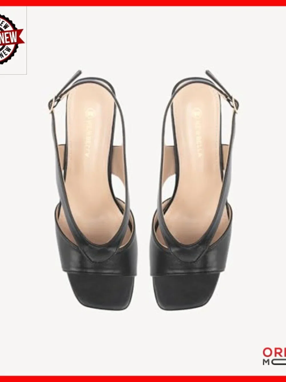Square Toe Heeled Sandals, Slingback Strap, Chunky Heel, Work & Dress Shoes